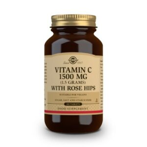 Rose hips vitamina C solgar 1500 mg con escaramujo 180 c