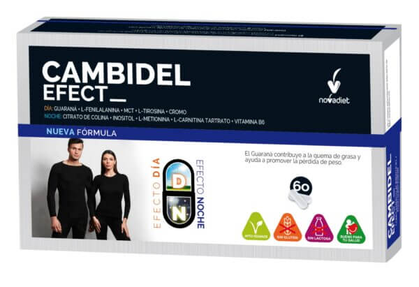 Cambidel Efect Envase De 90 Cápsulas Vegetales (60 En Blister De Color Azul Y 30 En Blister D E Color Amarillo)., Novadiet