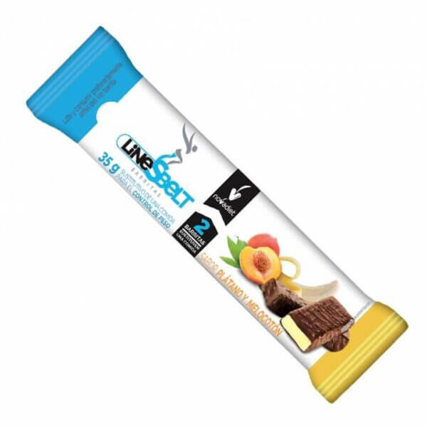Line Sbelt Platano Y Melocoton Envase De 24 Barritas De 35 G Cada Una., Novadiet