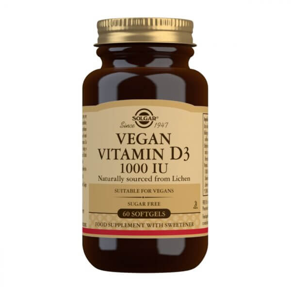 Vitamina D3 Vegana 1000ui 60 Caps Blandas, Solgar