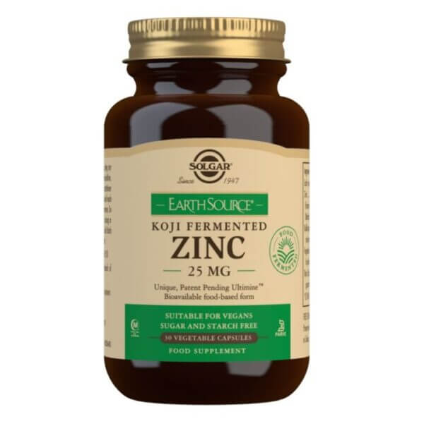 Earth Source Koji Zinc 25 Mg 30 Caps Vegetales, Solgar