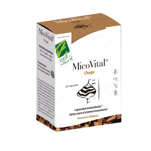 Micovital® Chaga. 60cap, Cien por Cien Natural